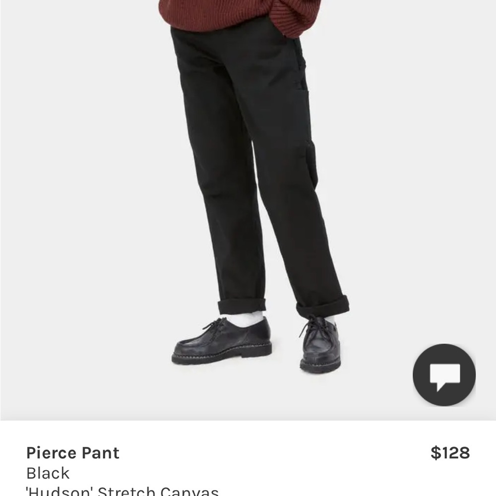 Carhartt WIP Pierce Pant carpenter style BLACK size 31